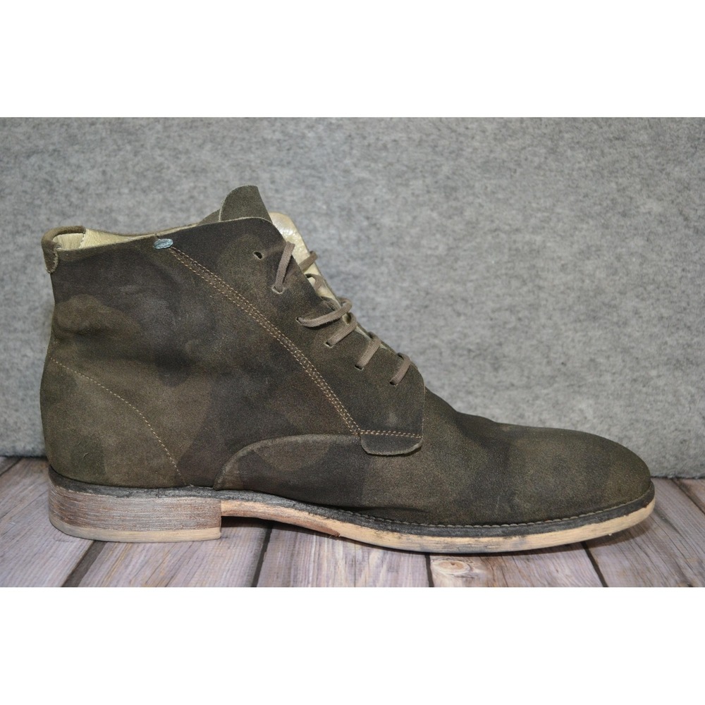 Diesel Boots Mens Size 10 Green Suede Camouflage Chukka Lace Up Ankle Made Italy - Picture 7 of 13